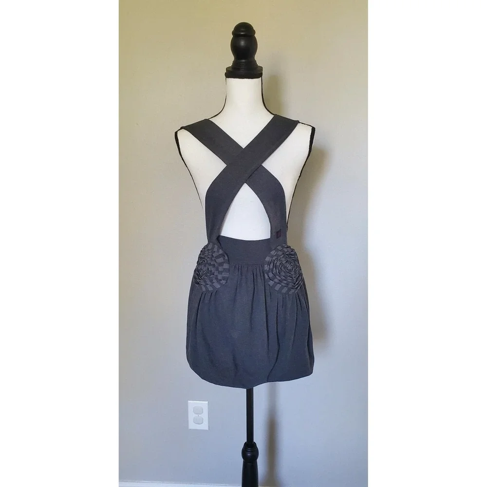 KidCuteTure Suspender Bubble Dress w/ Rosettes Girls sz 8 Juniors sz XS